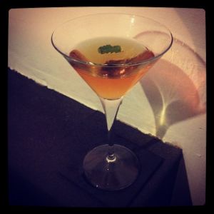 An Instagram of the Rhum Agricot cocktail submitted by n0tquitethere that contains Agricole Rhum, Dry Vermouth, Apricot Brandy and Mint