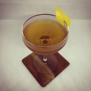 An Instagram of the Rob Roy cocktail submitted by n0tquitethere that contains Blended Scotch, Sweet Vermouth, Orange Bitters and Lemon