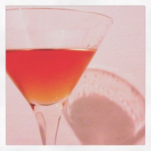 An Instagram of the Rojo Bianco cocktail submitted by n0tquitethere that contains Reposado Tequila, Bianco Vermouth, Turin Bitters, Maraschino Liqueur and Angostura Bitters