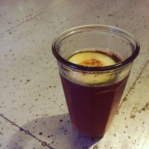 An Instagram of the Rosarita Highball cocktail submitted by n0tquitethere that contains Blanco Tequila, Crème de Cassis, Lime, Ginger Ale and Cucumber