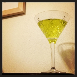 An image of the Roulette cocktail submitted by Toby that contains Swedish Flaggpunsch, White Rum and Apple Brandy