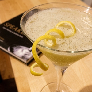 An image of the Ruby Tuesday cocktail submitted by Toby that contains Rye Whiskey, Benedictine DOM, Lemon, Simple Syrup, Cherries and Lemon