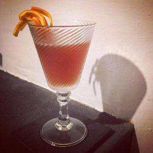 An Instagram of the Satan's Whiskers cocktail submitted by n0tquitethere that contains London Dry Gin, Dry Vermouth, Sweet Vermouth, Orange, Curaçao Triple Sec, Orange Bitters and Orange