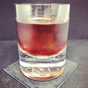 An Instagram of the Sea Way cocktail submitted by n0tquitethere that contains Tequila, Cherry Brandy, Single Malt Scotch and Orange Bitters