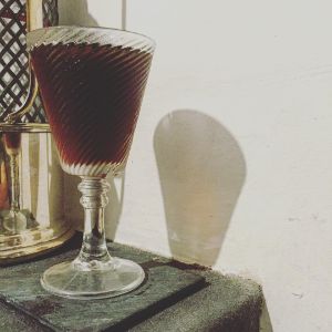 An Instagram of the Somerset Royale cocktail submitted by n0tquitethere that contains Sweet Vermouth, Cider Brandy, Sloe Gin and Coffee Liqueur