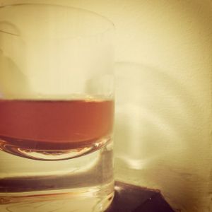 An Instagram of the Soul Patch cocktail submitted by n0tquitethere that contains Bourbon, Agricole Rhum, Dry Vermouth and Cherry Shrub