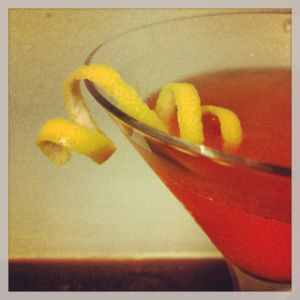 An Instagram of the South Slope cocktail submitted by n0tquitethere that contains London Dry Gin, Aperol, Lillet Blanc, Curaçao Triple Sec, Lemon and Lemon