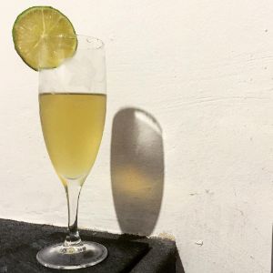 An Instagram of the Spring Green cocktail submitted by n0tquitethere that contains Manzanilla Sherry, Green Chartreuse, St Germain and Lime