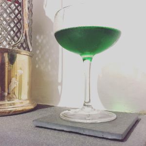 An Instagram of the St. Patrick's Day Cocktail cocktail submitted by n0tquitethere that contains Crème de Menthe, Green Chartreuse, Irish Whiskey and Aromatic Bitters