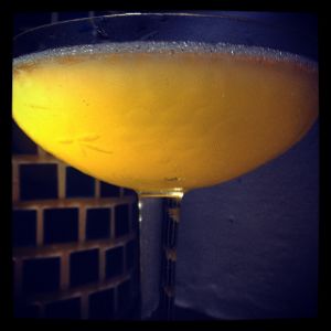 An Instagram of the Sunray cocktail submitted by n0tquitethere that contains Grand Marnier, Bourbon, Cocchi Americano and Orange