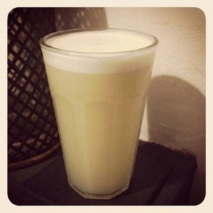 An image of the Sureau Fizz cocktail submitted by Toby that contains London Dry Gin, St Germain, Lemon, Lime, Simple Syrup, Cream, Egg, Orange Flower Water and Soda Water