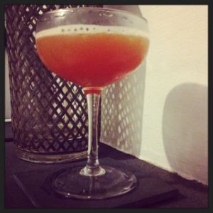 An Instagram of the The Communist cocktail submitted by n0tquitethere that contains London Dry Gin, Orange, Cherry Brandy and Lemon