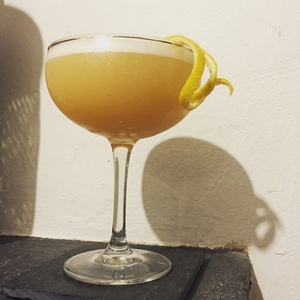 An image of the The Scoff Law Cocktail cocktail submitted by Toby that contains Rye Whiskey, Dry Vermouth, Lemon, Grenadine and Lemon