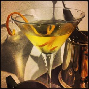 An Instagram of the Twelve Miles Out cocktail submitted by n0tquitethere that contains White Rum, Swedish Flaggpunsch, Apple Brandy and Orange