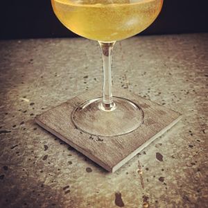 An Instagram of the Velvet Club cocktail submitted by n0tquitethere that contains Cognac, Lillet Blanc, Crème de Cacao Blanc and Champagne