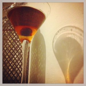 An Instagram of the Whiddy Island cocktail submitted by n0tquitethere that contains Red Breast 12 Year Old, Sweet Vermouth, The Bitter Truth Jerry Thomas' Own Decanter Bitter and Cocktail Cherry