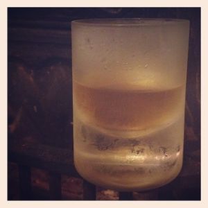 An Instagram of the The Wilhelm Scream cocktail submitted by n0tquitethere that contains Mezcal, Agricole Rhum, Single Malt Scotch, Yellow Chartreuse and Lemon